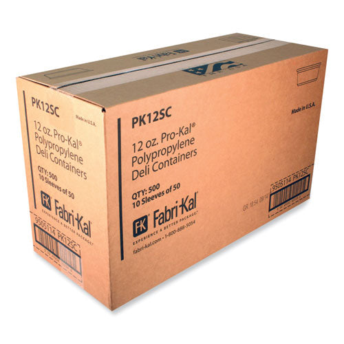 Image of Fabri-Kal® Microwavable Deli Containers, 12 oz, 4.6" Diameter x 2.3" h, Clear, Plastic, 500/Carton