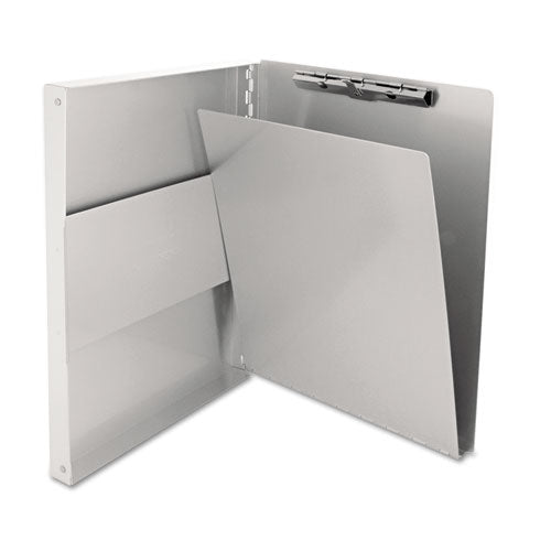 Image of Saunders Snapak Aluminum Side-Open Forms Folder, 0.5" Clip Capacity, Holds 8.5 x 11 Sheets, Silver