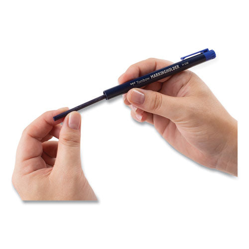 Image of Tombow® Mechanical Wax-Based Marking Pencil Refills, 4.4 mm, Blue, 10/Box