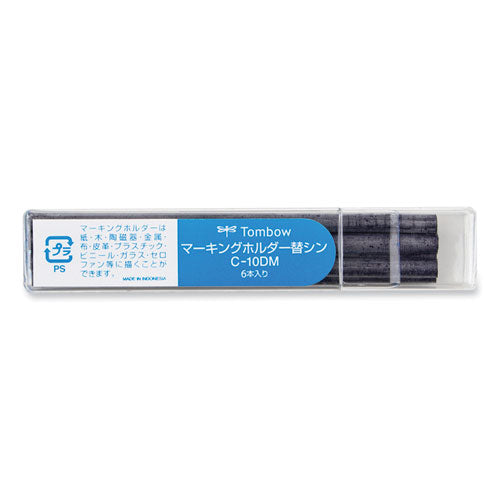 Image of Tombow® Mechanical Wax-Based Marking Pencil Refills, 4.4 mm, Blue, 10/Box