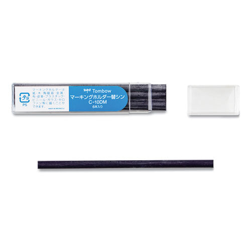 Image of Tombow® Mechanical Wax-Based Marking Pencil Refills, 4.4 mm, Blue, 10/Box