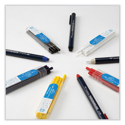 Image of Tombow® Mechanical Wax-Based Marking Pencil Refills, 4.4 mm, Red, 10/Box