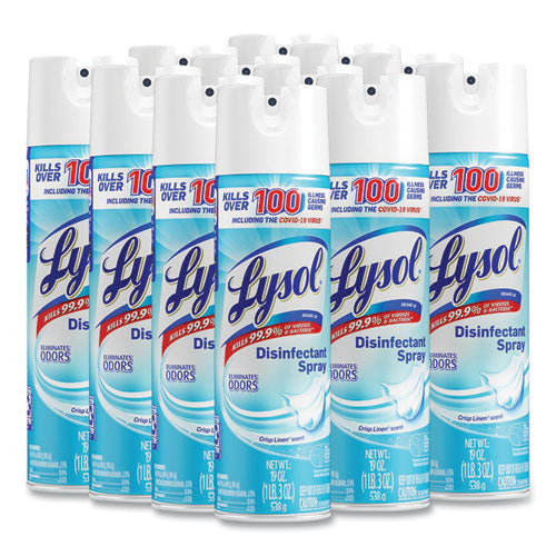 Image of LYSOL® Brand Disinfectant Spray, Crisp Linen Scent, 19 Oz Aerosol Spray
