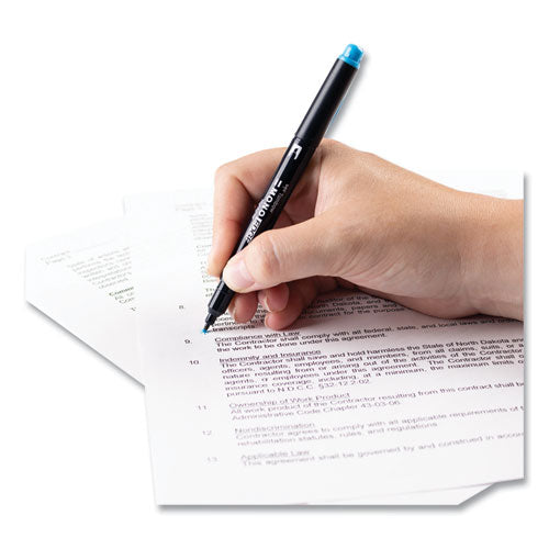 Image of Tombow® Mono® Highlighters, Skyblue Ink, Bullet/Chisel Tip, Skyblue Barrel, 10/Box