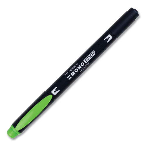 Image of Tombow® Mono® Highlighters, Yellow Green Ink, Bullet/Chisel Tip, Yellow Green Barrel, 10/Box