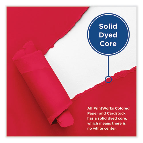 Image of PrintWorks® Professional Color Cardstock, 65 lb Cover Weight, 8.5 x 11, Red, 250/Ream