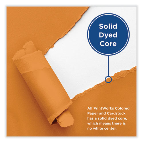 Image of PrintWorks® Professional Color Cardstock, 65 lb Cover Weight, 8.5 x 11, Orange, 250/Ream