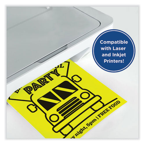 Image of PrintWorks® Professional Color Cardstock, 65 lb Cover Weight, 8.5 x 11, Lemon Yellow, 250/Ream