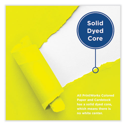 Image of PrintWorks® Professional Color Cardstock, 65 lb Cover Weight, 8.5 x 11, Lemon Yellow, 250/Ream