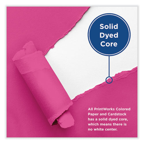 Image of PrintWorks® Professional Color Cardstock, 65 lb Cover Weight, 8.5 x 11, Fuchsia, 250/Ream