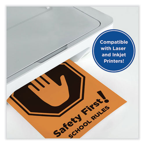Image of PrintWorks® Professional Color Cardstock, 65 lb Cover Weight, 8.5 x 11, Orange, 250/Ream