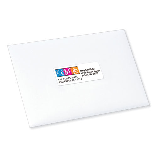 Image of Avery® Vibrant Inkjet Color-Print Labels w/ Sure Feed, 1 x 2.63, Matte White, 600/PK