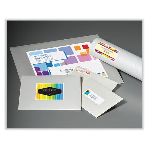 Image of Avery® Vibrant Inkjet Color-Print Labels W/ Sure Feed, 2 X 4, Matte White, 200/pk
