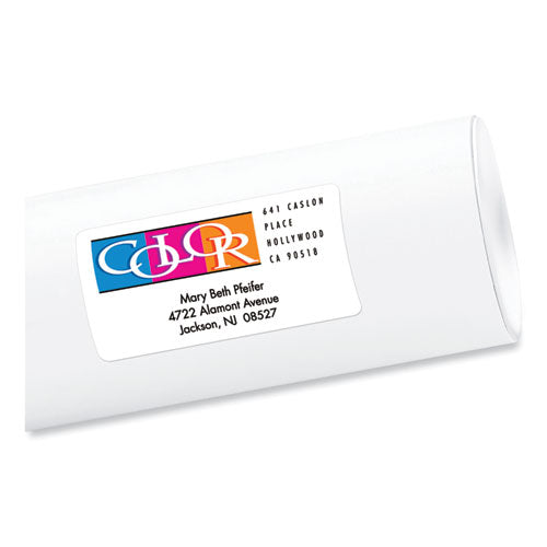 Image of Avery® Vibrant Inkjet Color-Print Labels W/ Sure Feed, 2 X 4, Matte White, 200/pk