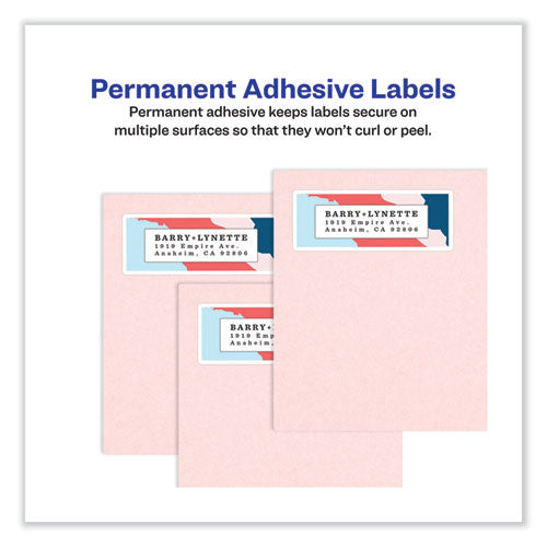 Image of Avery® Vibrant Inkjet Color-Print Labels w/ Sure Feed, 3.33 x 4, Matte White, 120/PK