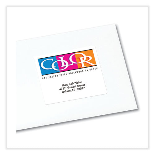 Image of Avery® Vibrant Inkjet Color-Print Labels w/ Sure Feed, 3.33 x 4, Matte White, 120/PK