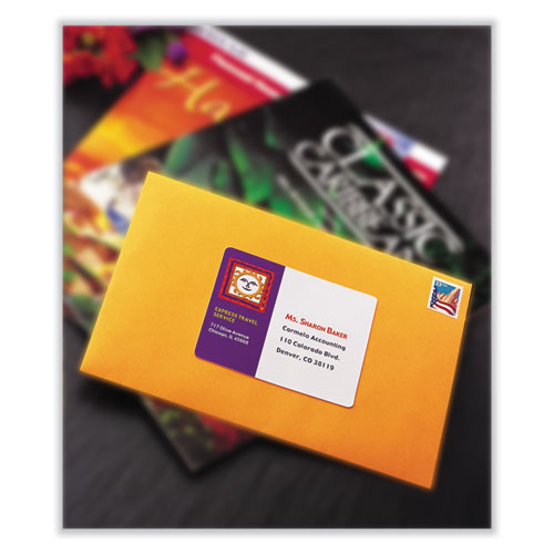Image of Avery® Vibrant Inkjet Color-Print Labels w/ Sure Feed, 3.33 x 4, Matte White, 120/PK