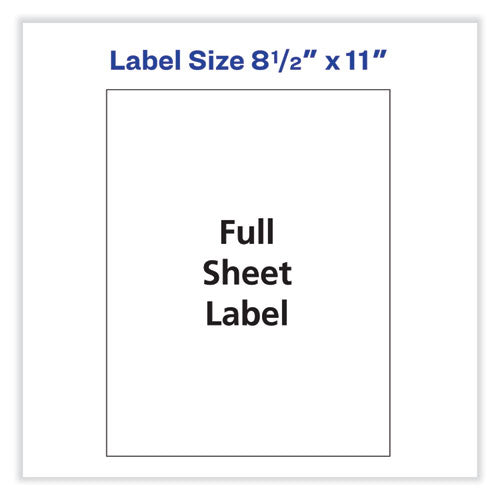 Image of Avery® Full-Sheet Vibrant Inkjet Color-Print Labels, 8.5 X 11, Matte White, 20/pack
