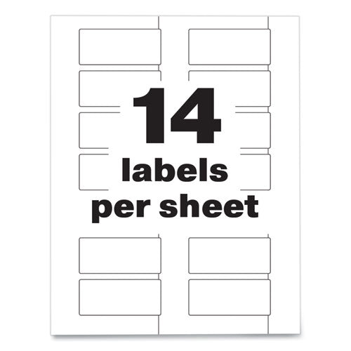 Image of Avery® Permatrack Destructible Asset Tag Labels, Laser Printers, 1.25 X 2.75, White, 14/sheet, 8 Sheets/pack