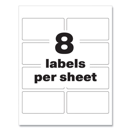 Image of Avery® Permatrack Tamper-Evident Asset Tag Labels, Laser Printers, 2 X 3.75, White, 8/sheet, 8 Sheets/pack