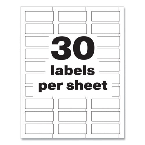 Image of Avery® Permatrack Durable White Asset Tag Labels, Laser Printers, 0.75 X 2, White, 30/sheet, 8 Sheets/pack
