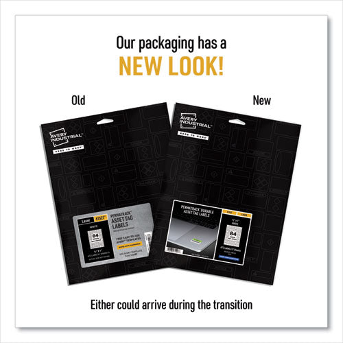 Image of Avery® Permatrack Durable White Asset Tag Labels, Laser Printers, 0.5 X 1, White, 84/sheet, 8 Sheets/pack