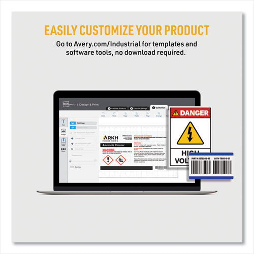 Image of Avery® Permatrack Durable White Asset Tag Labels, Laser Printers, 0.5 X 1, White, 84/sheet, 8 Sheets/pack