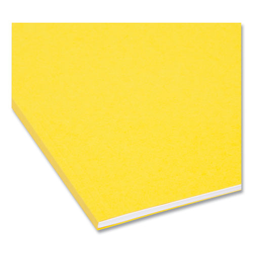 Image of Smead Interior File Folders, 1/3-Cut Tabs: Assorted, Letter Size, 0.75" Expansion, Yellow, 100/Box
