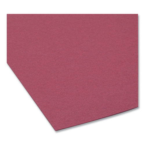 Image of Smead Interior File Folders, 1/3-Cut Tabs: Assorted, Letter Size, 0.75" Expansion, Maroon, 100/Box