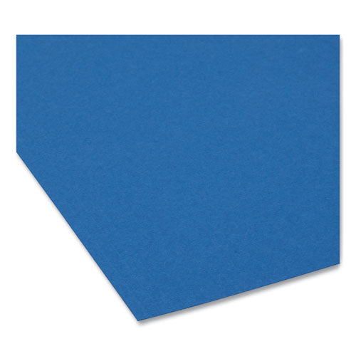 Image of Smead Interior File Folders, 1/3-Cut Tabs: Assorted, Letter Size, 0.75" Expansion, Navy Blue, 100/Box