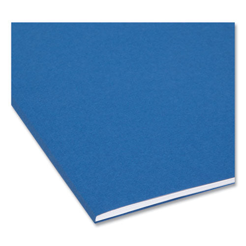 Image of Smead Interior File Folders, 1/3-Cut Tabs: Assorted, Letter Size, 0.75" Expansion, Navy Blue, 100/Box