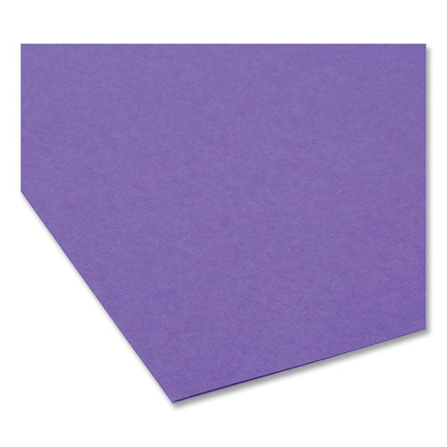 Image of Smead Interior File Folders, 1/3-Cut Tabs: Assorted, Letter Size, 0.75" Expansion, Purple, 100/Box