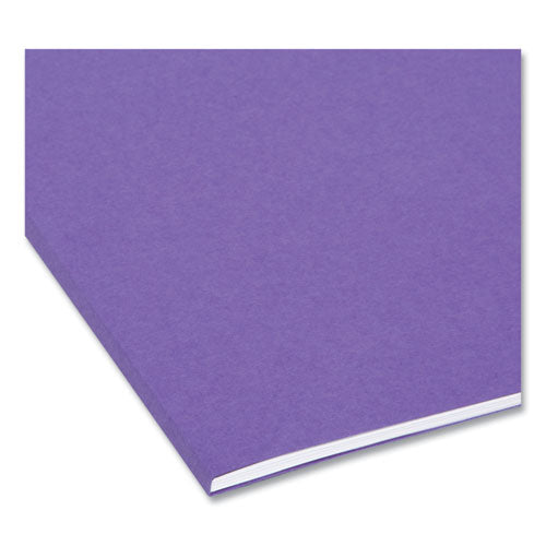 Image of Smead Interior File Folders, 1/3-Cut Tabs: Assorted, Letter Size, 0.75" Expansion, Purple, 100/Box