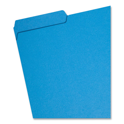 Image of Smead Interior File Folders, 1/3-Cut Tabs: Assorted, Letter Size, 0.75" Expansion, Sky Blue, 100/Box