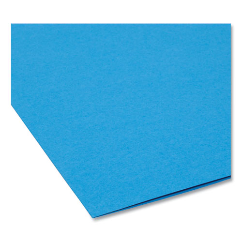 Image of Smead Interior File Folders, 1/3-Cut Tabs: Assorted, Letter Size, 0.75" Expansion, Sky Blue, 100/Box