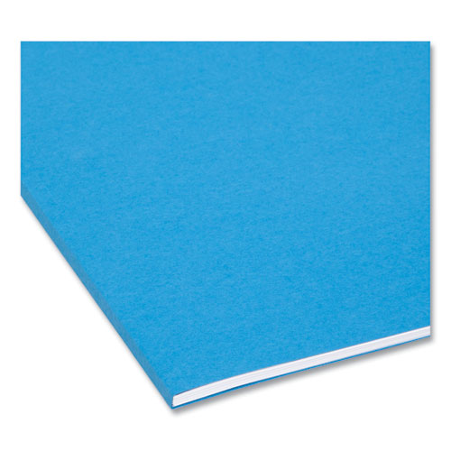 Image of Smead Interior File Folders, 1/3-Cut Tabs: Assorted, Letter Size, 0.75" Expansion, Sky Blue, 100/Box