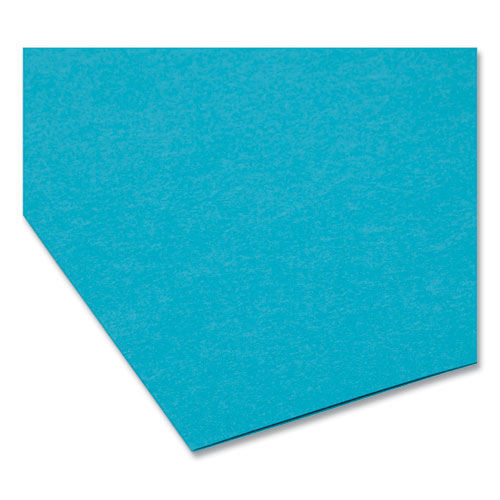 Image of Smead Interior File Folders, 1/3-Cut Tabs: Assorted, Letter Size, 0.75" Expansion, Teal, 100/Box