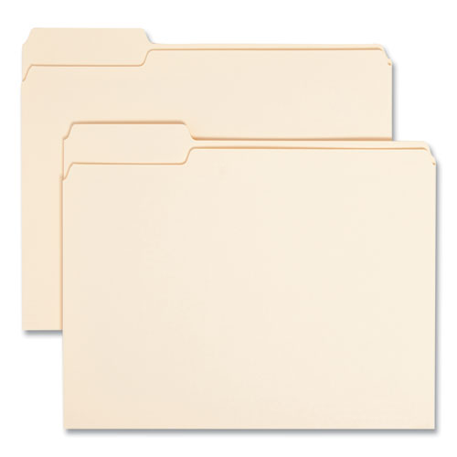 Image of Smead Manila File Folders, 1/3-Cut Tabs: Left Position, Letter Size, 0.75" Expansion, Manila, 100/Box