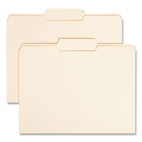Image of Smead Manila File Folders, 1/3-Cut Tabs: Center Position, Letter Size, 0.75" Expansion, Manila, 100/Box