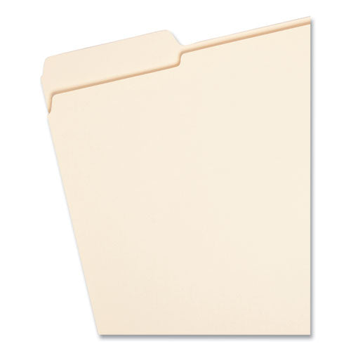 Image of Smead Reinforced Tab Manila File Folders, 1/3-Cut Tabs: Left Position, Letter Size, 0.75" Expansion, 11-pt Manila, 100/Box