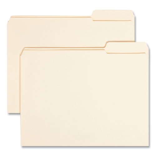 Image of Smead Reinforced Tab Manila File Folders, 1/3-Cut Tabs: Right Position, Letter Size, 0.75" Expansion, 11-pt Manila, 100/Box