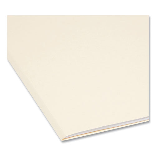 Image of Smead Reinforced Tab Manila File Folders, 1/3-Cut Tabs: Right Position, Letter Size, 0.75" Expansion, 11-pt Manila, 100/Box