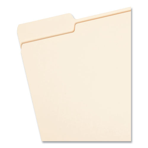 Image of Smead Top Tab File Folders with Antimicrobial Product Protection, 1/3-Cut Tabs: Assorted, Letter, 0.75" Expansion, Manila, 100/Box