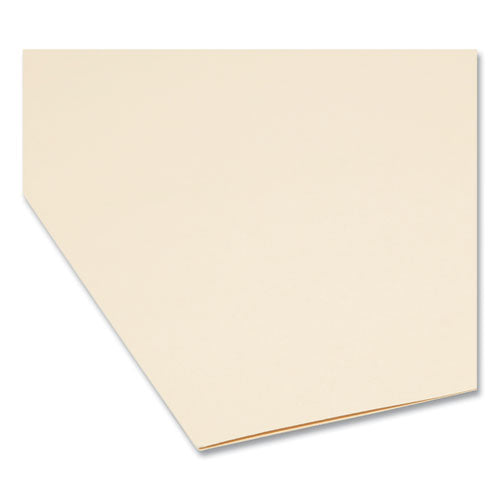 Image of Smead 100% Recycled Manila Top Tab File Folders, 1/3-Cut Tabs: Assorted, Letter Size, 0.75" Expansion, Manila, 100/Box
