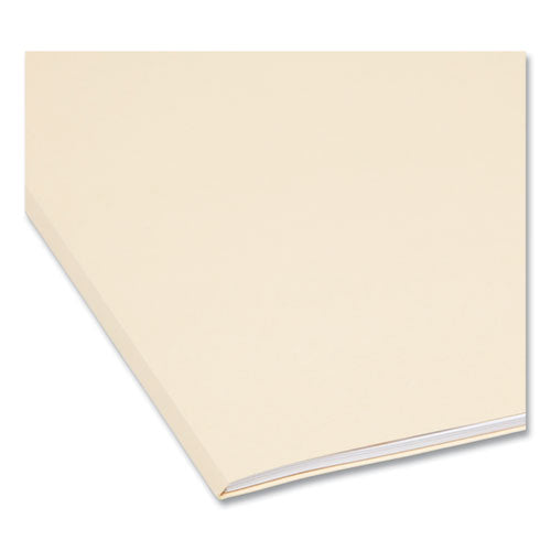 Image of Smead 100% Recycled Manila Top Tab File Folders, 1/3-Cut Tabs: Assorted, Letter Size, 0.75" Expansion, Manila, 100/Box
