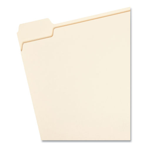 Image of Smead Manila File Folders, 1/5-Cut Tabs: Assorted, Letter Size, 0.75" Expansion, Manila, 100/Box