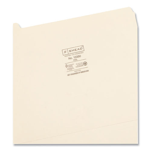Image of Smead Manila File Folders, 1/5-Cut Tabs: Assorted, Letter Size, 0.75" Expansion, Manila, 100/Box