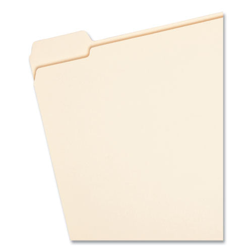 Image of Smead Reinforced Tab Manila File Folders, 1/5-Cut Tabs: Assorted, Letter Size, 0.75" Expansion, 11-pt Manila, 100/Box