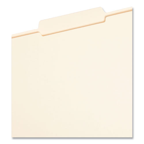 Image of Smead Reinforced Guide Height File Folders, 2/5-Cut Tabs: Right of Center Position, Letter Size, 0.75" Expansion, Manila, 100/Box