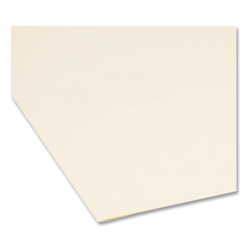 Image of Smead Reinforced Guide Height File Folders, 2/5-Cut Tabs: Right of Center Position, Letter Size, 0.75" Expansion, Manila, 100/Box